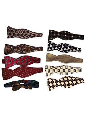 Vintage 1990s Y2K Silk Now Ties Lot Of Ten Unbranded Various Colors